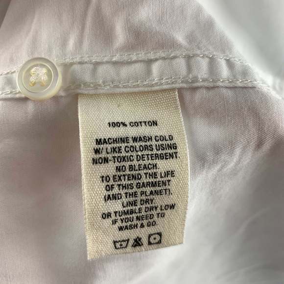 ALEX MILL White Solid Cotton Button Down Long Sleeve Shirt - Picture 5 of 5